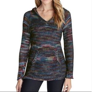 Eddie Bauer Westbridge Multicolored Long Sleeve Hooded Sweater Kangaroo Pocket